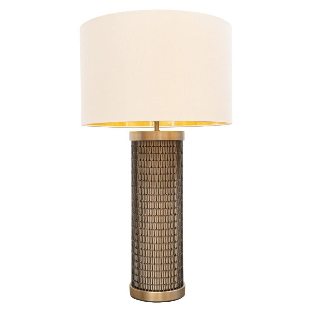 Lidmar Tall Bronze Fluted Mesh Table Lamp Lighting 