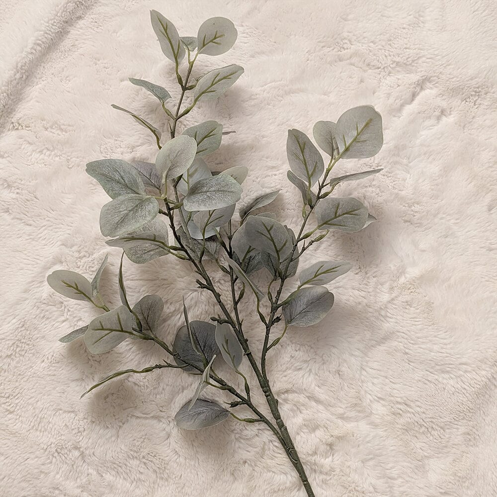 Light Green Dusted Faux Eucalyptus Single Stem Accessories 