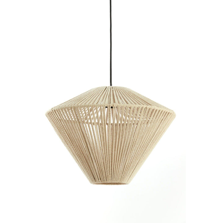 Lilila Cream Rope Detail 3 Light Pendant Ceiling Light Lighting 