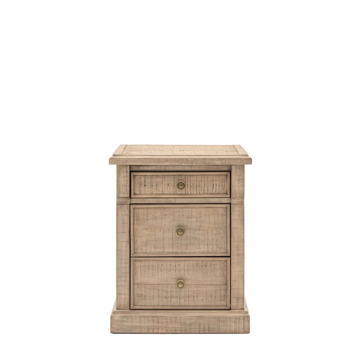 Lilliana Luxury 3 Drawer Bedside Table with Brass Handles Furniture 