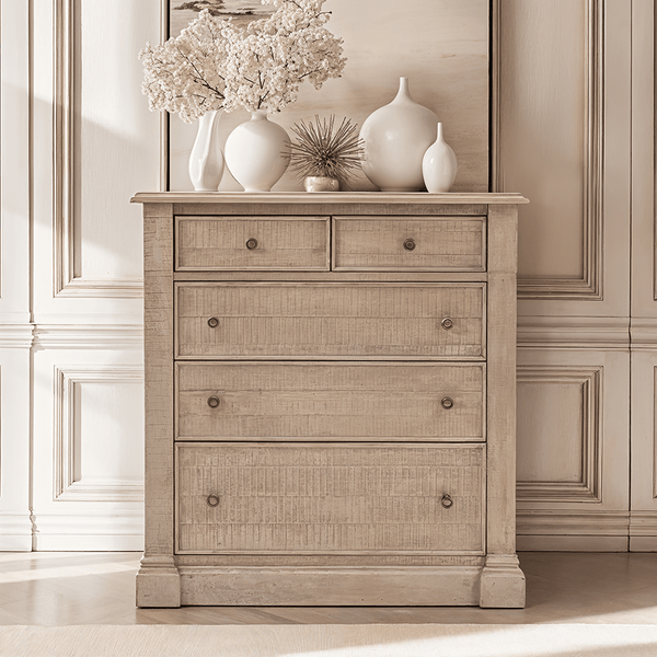 Lilliana Luxury 5 Drawer Chest with Brass Handles Furniture 