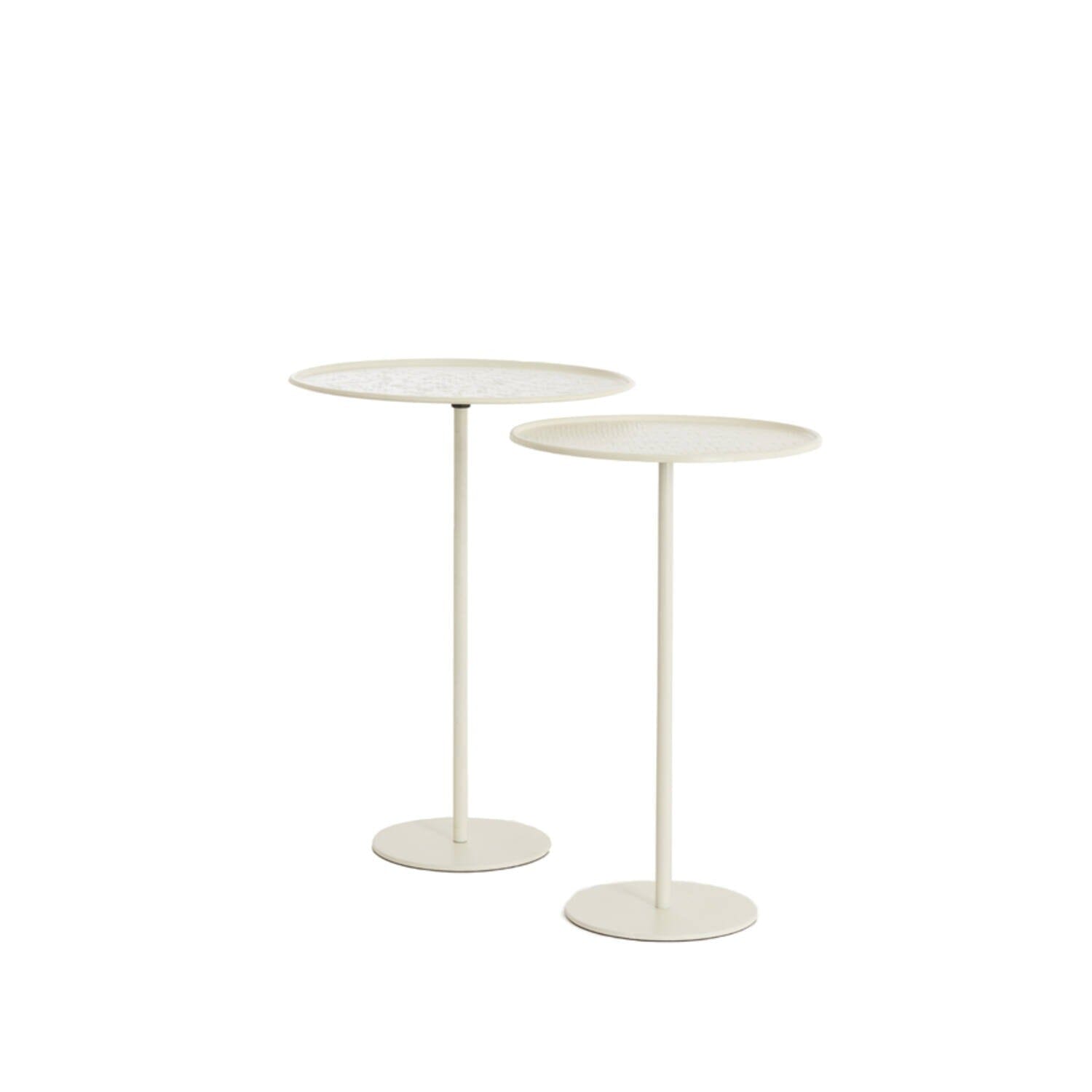Limberg Cream Metal Side Tables- Set of 2 Furniture 
