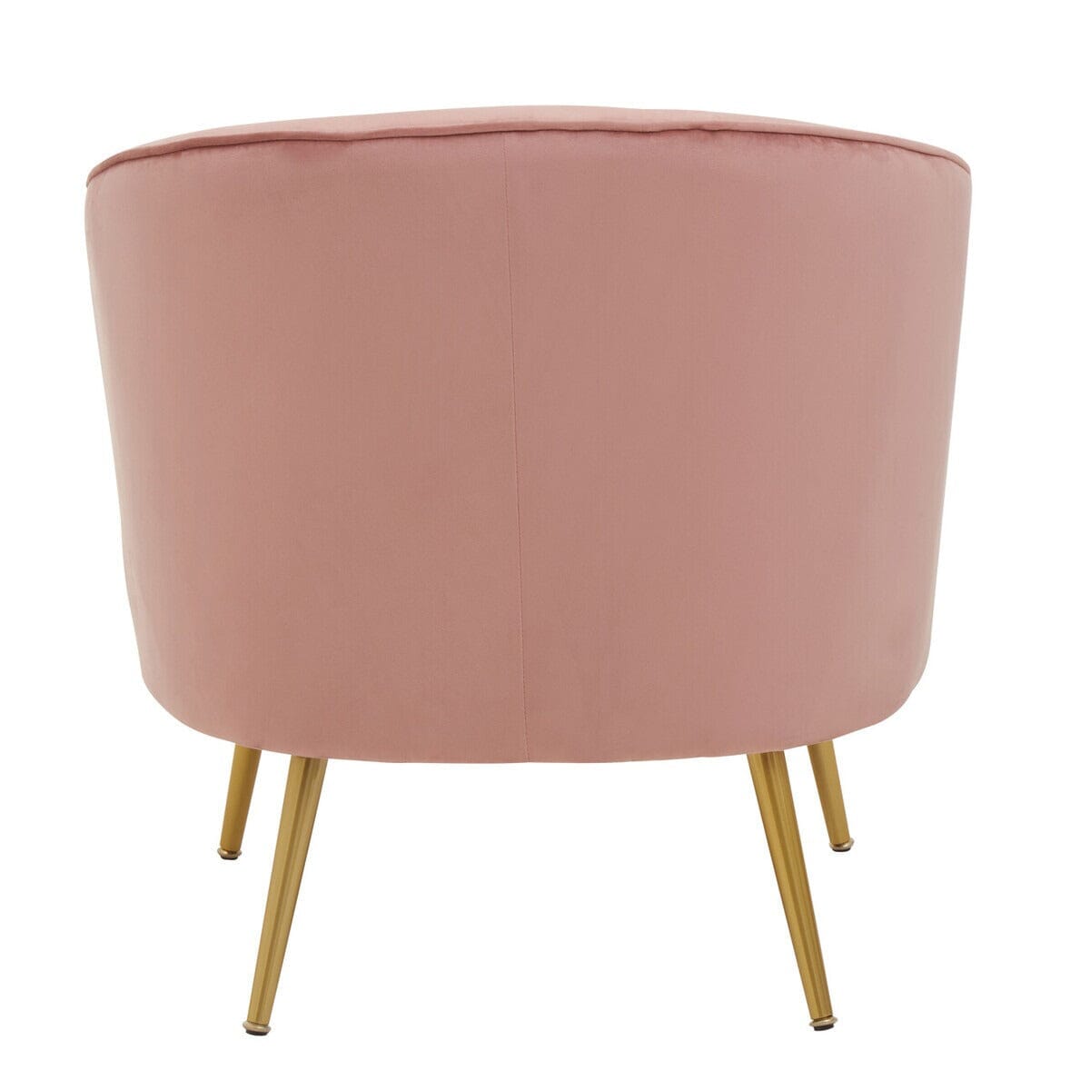 Liora Pink Velvet Curved Accent Chair with Gold Legs Furniture 