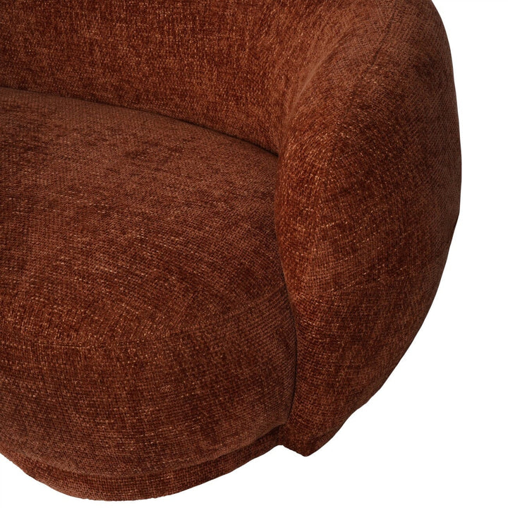 Liora Terracotta Chenille Curved 2 Seater Sofa Sofa 