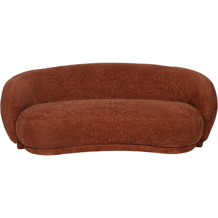 Liora Terracotta Chenille Curved 2 Seater Sofa Sofa 