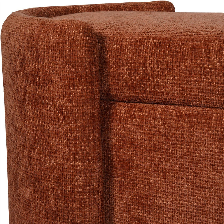 Liora Terracotta Chenille Upholstered Storage Bench Furniture 