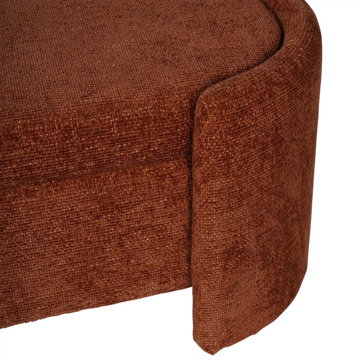 Liora Terracotta Chenille Upholstered Storage Bench Furniture 