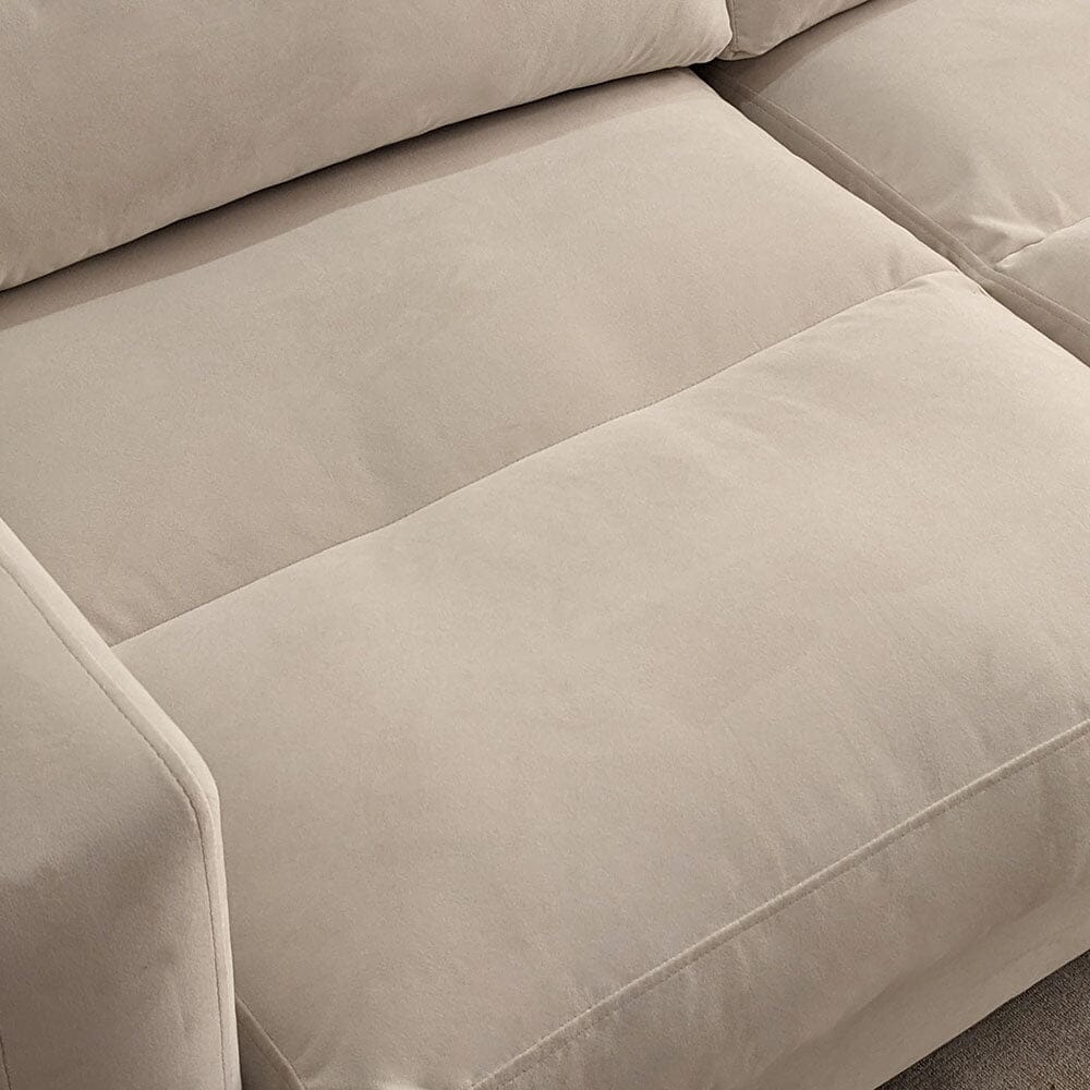 Lisbon Cream Velvet Sofa Range with Stitch Detailing Sofa 