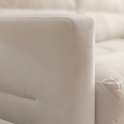 Lisbon Cream Velvet Sofa Range with Stitch Detailing Sofa 