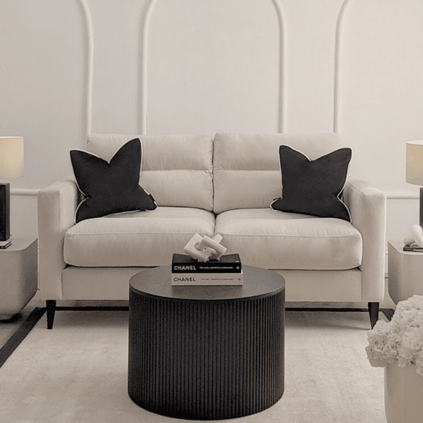 Lisbon Cream Velvet Sofa Range with Stitch Detailing Sofa 