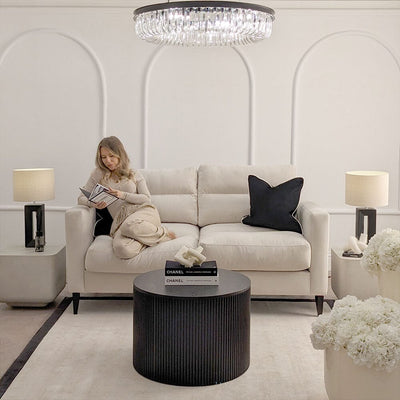 Lisbon Cream Velvet Sofa Range with Stitch Detailing Sofa 