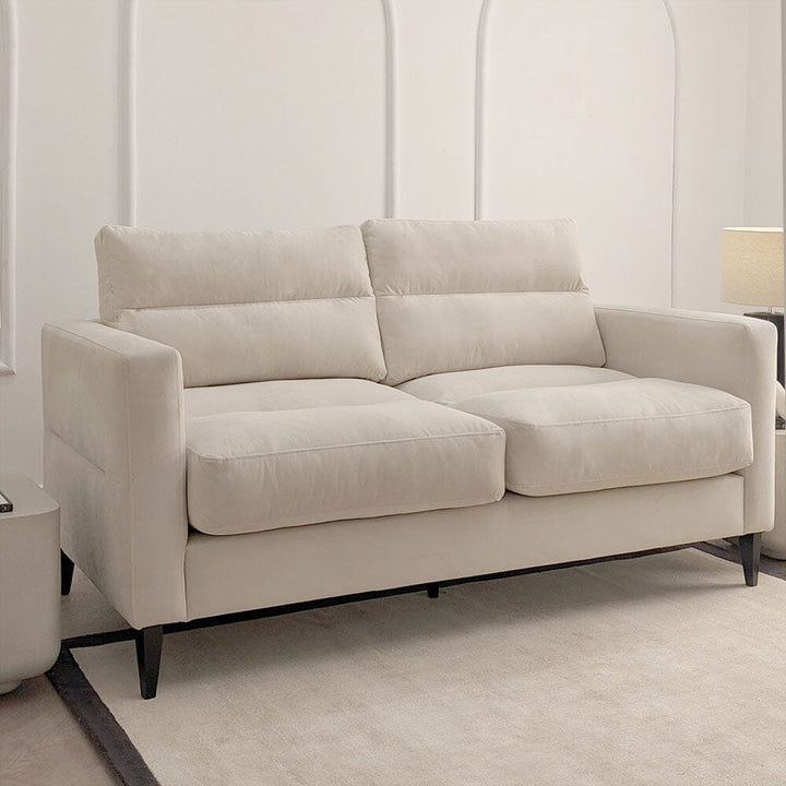 Lisbon Cream Velvet Sofa Range with Stitch Detailing Sofa 