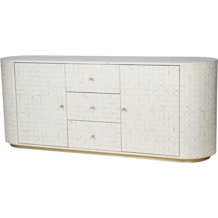 Livia Cream & Gold Patterned Bone Sideboard Furniture 
