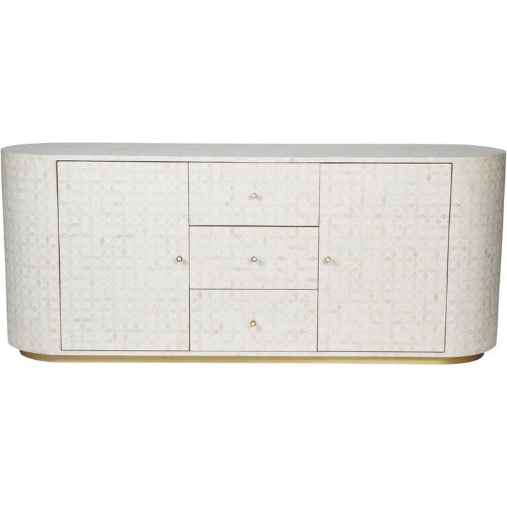 Livia Cream & Gold Patterned Bone Sideboard Furniture 