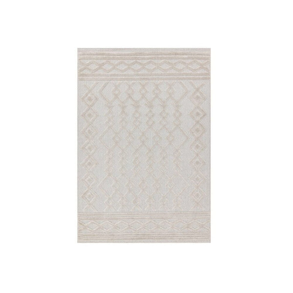 Lola Stone Geometric Washable Indoor/Outdoor Rug Textiles 