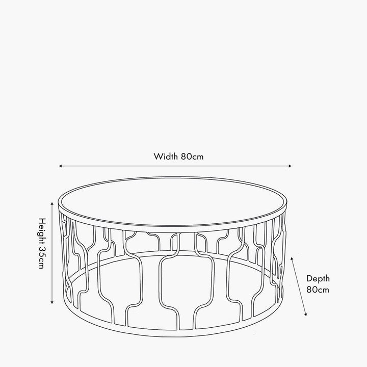 Lorenza Black Metal Coffee Table with Mirrored Top Furniture 