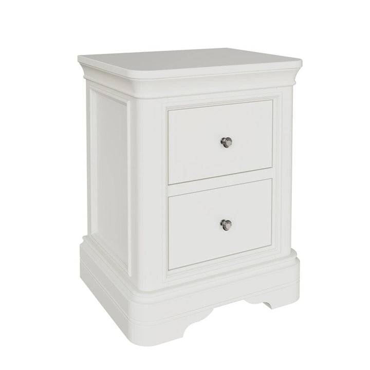 Louvre White Wooden 2 Drawer Bedside Table Furniture 