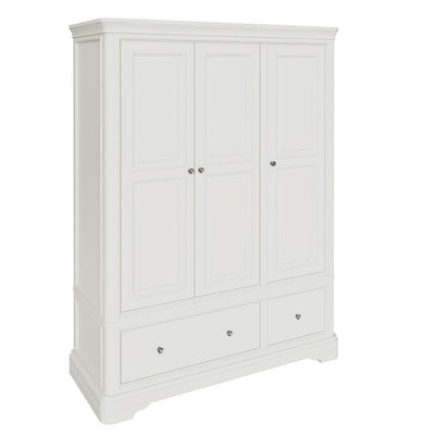 Louvre White Wooden 3 Door Wardrobe Furniture 