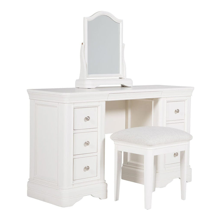 Louvre White Wooden Upholstered Stool Furniture 