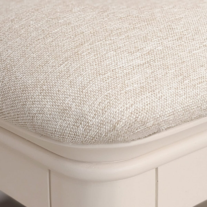 Louvre White Wooden Upholstered Stool Furniture 