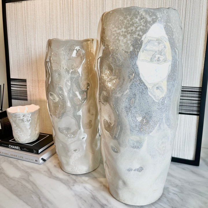 Lucienne Large Pearlescent Abstract Decorative Vase Accessories 