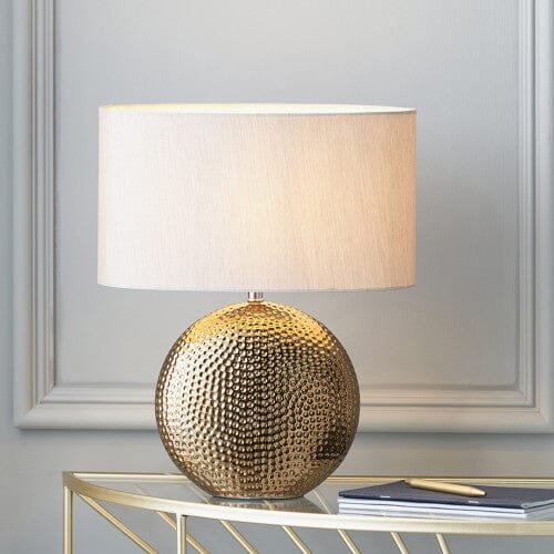 Lucinda Bronze Hammered Rounded Table Lamp Lighting 