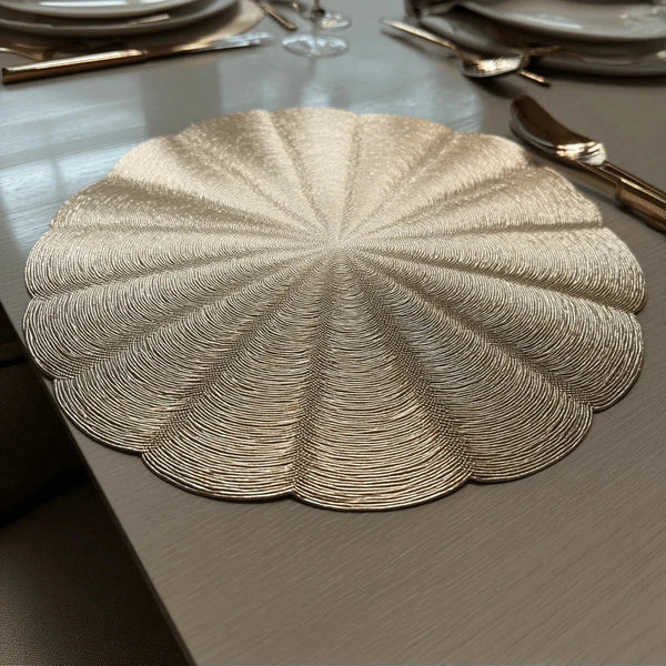 Lyra Gold Round Placemats - Set of 4 