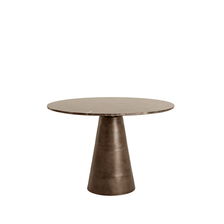 Macci Bronze & Dark Marble Round Dining Table Furniture 