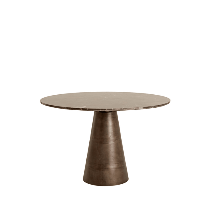 Macci Large Bronze & Dark Marble Round Dining Table Furniture 
