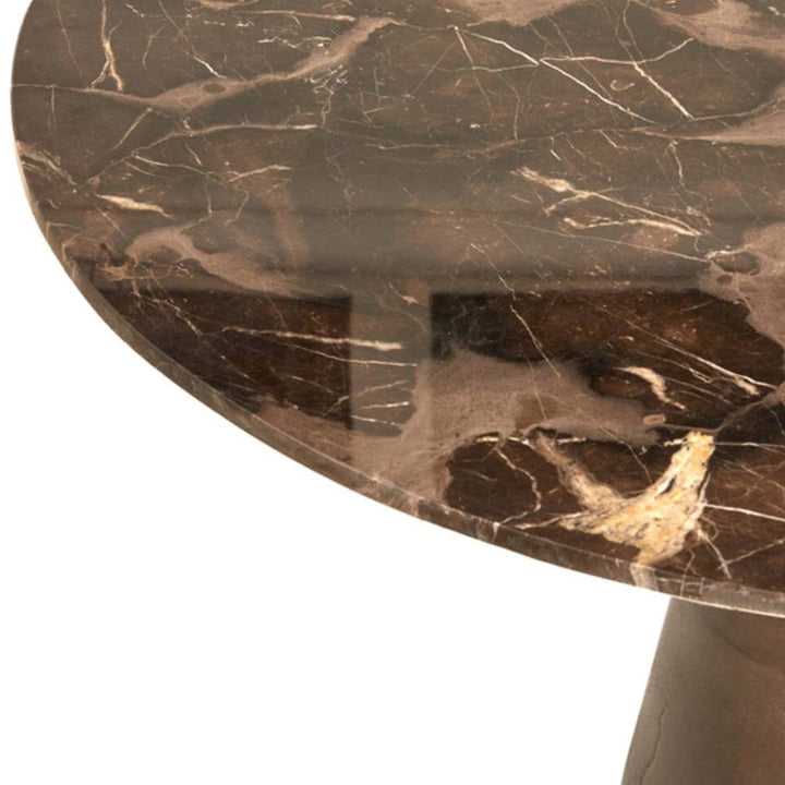 Macci Large Bronze & Dark Marble Round Dining Table Furniture 