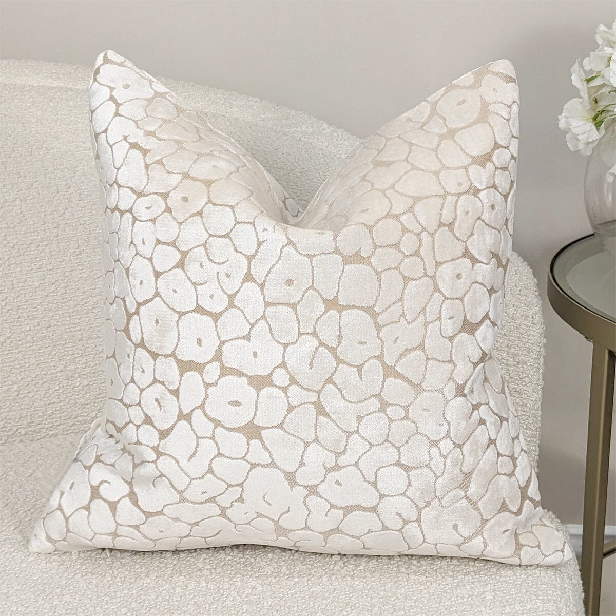Macy Ivory Leopard Print Cushion - 43x43cm Textiles 