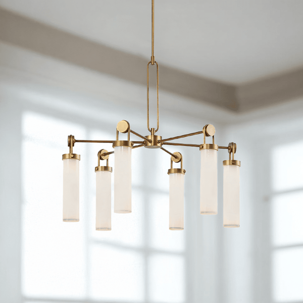 Maelis Gold 6 Light Cylinder Pendant Ceiling Light Lighting 