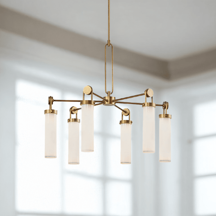 Maelis Gold 6 Light Cylinder Pendant Ceiling Light Lighting 