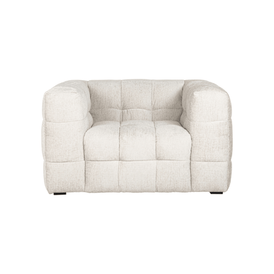 Maggie Cream Chenille Quilted Armchair Furniture 
