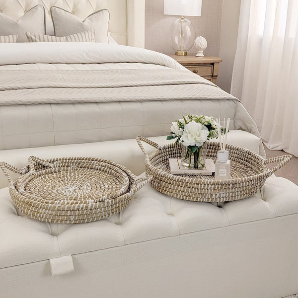 Maiden Natural Woven Round Trays - Set of 3 Accessories 