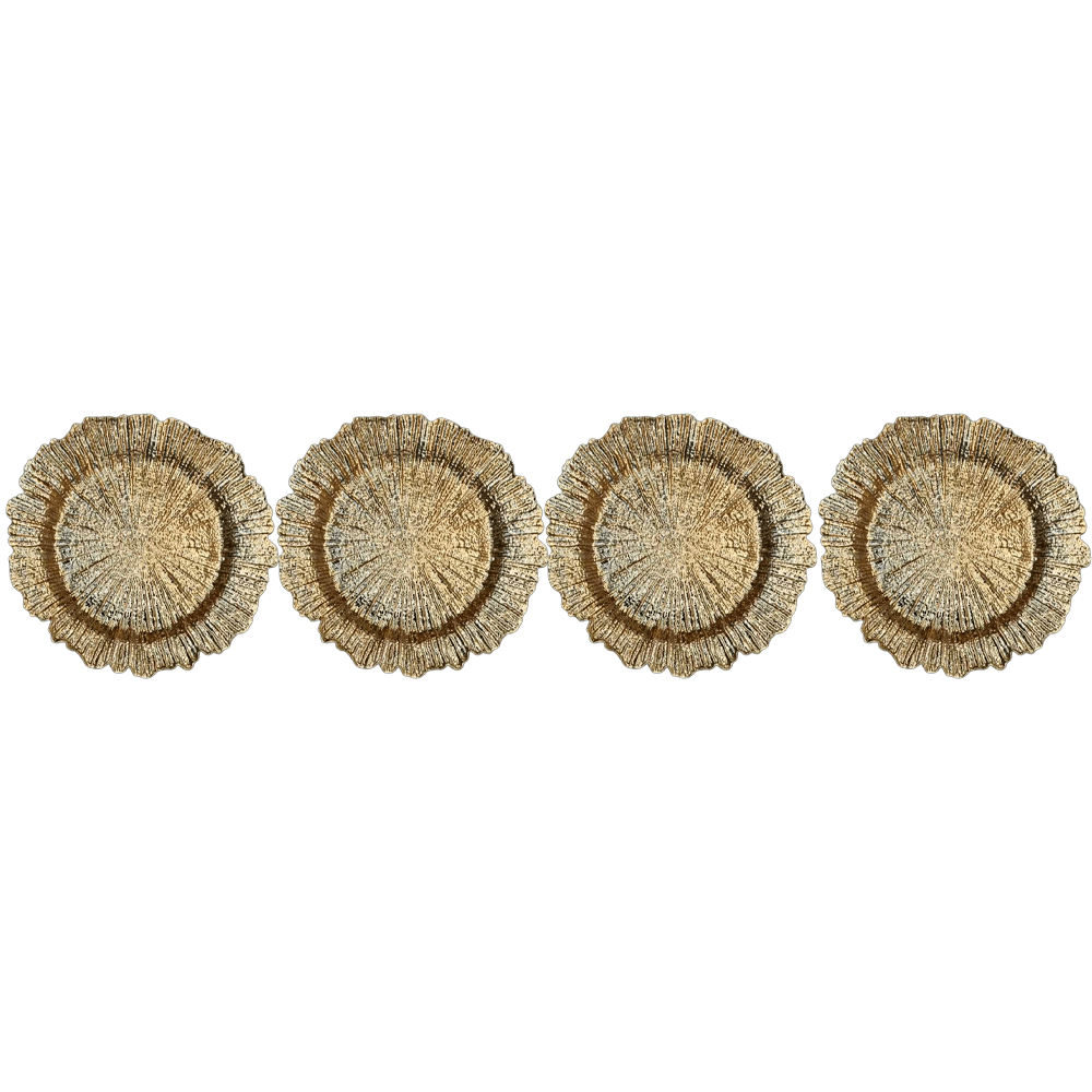 Maisie Gold Coral Charger Plate- Set of 4 Accessories 