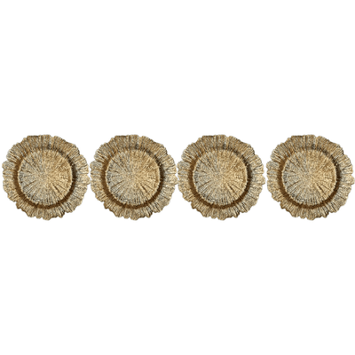 Maisie Gold Coral Charger Plate- Set of 4 Accessories 