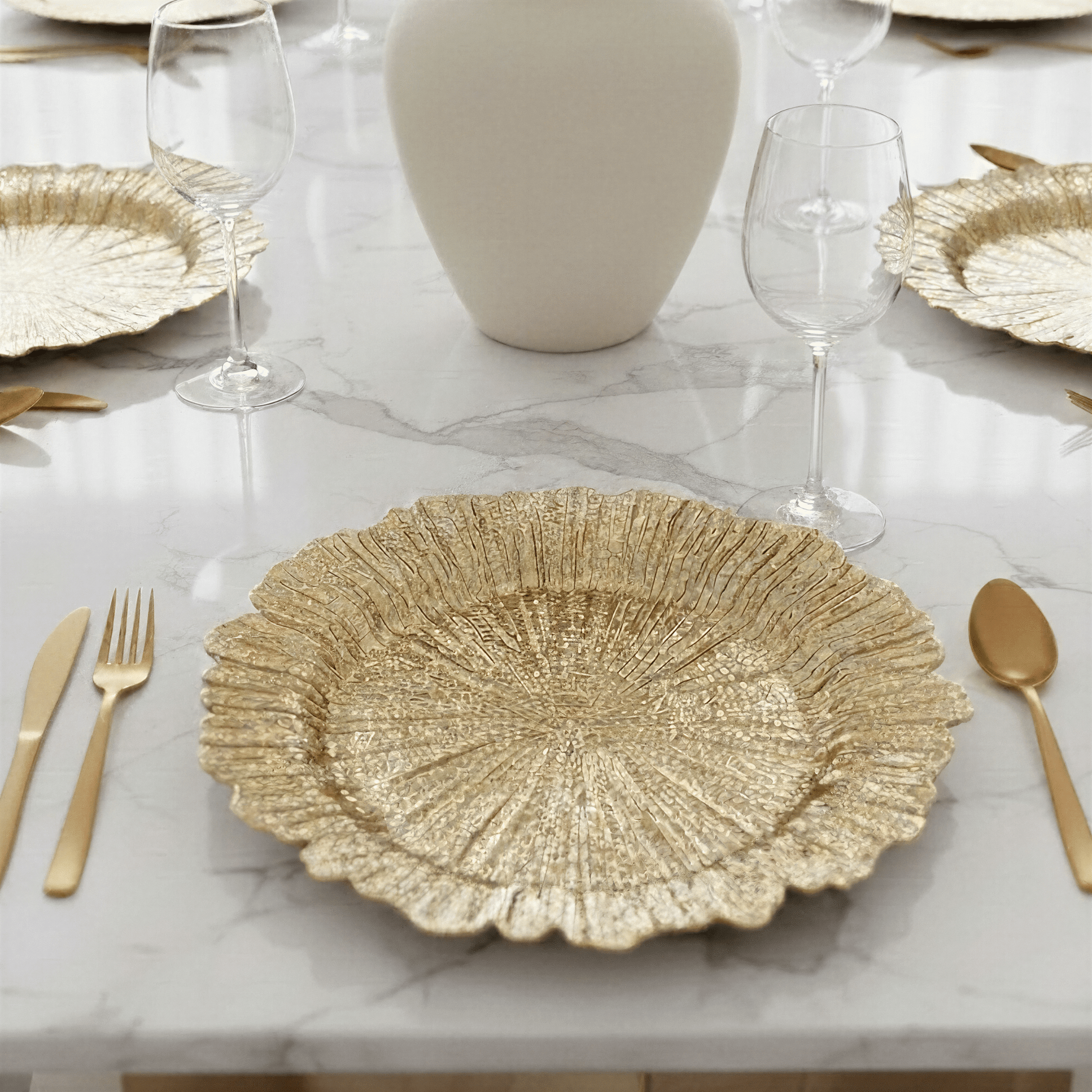 Maisie Gold Coral Charger Plate - Set of 4 Accessories 