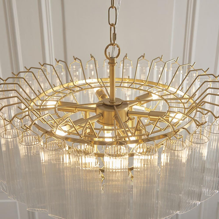 Maisie Luxury Gold & Glass 12 Light Pendant Ceiling Light Lighting 