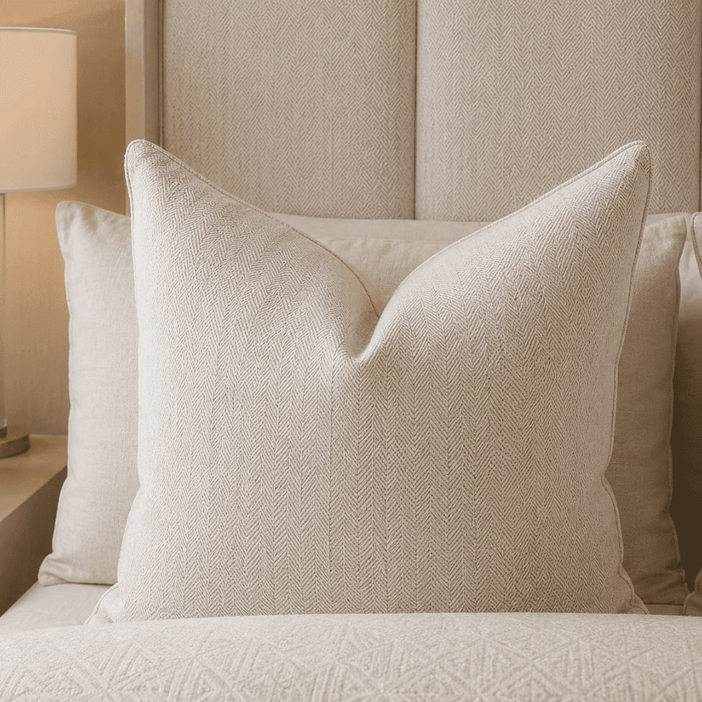 Malabar Natural Woven Feather Filled Cushion - 50x50cm Textiles 