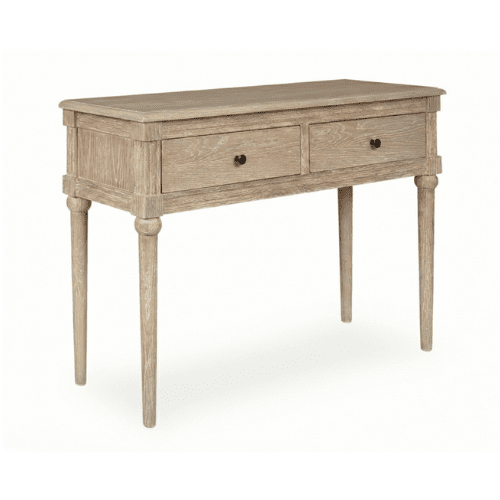 Malibu Washed Wood 2 Drawer Console Table Furniture 