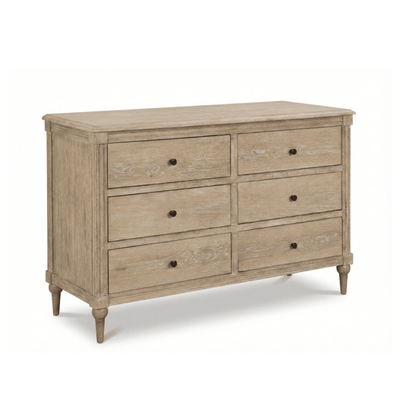 Malibu Washed Wood 6 Drawer Chest Furniture 