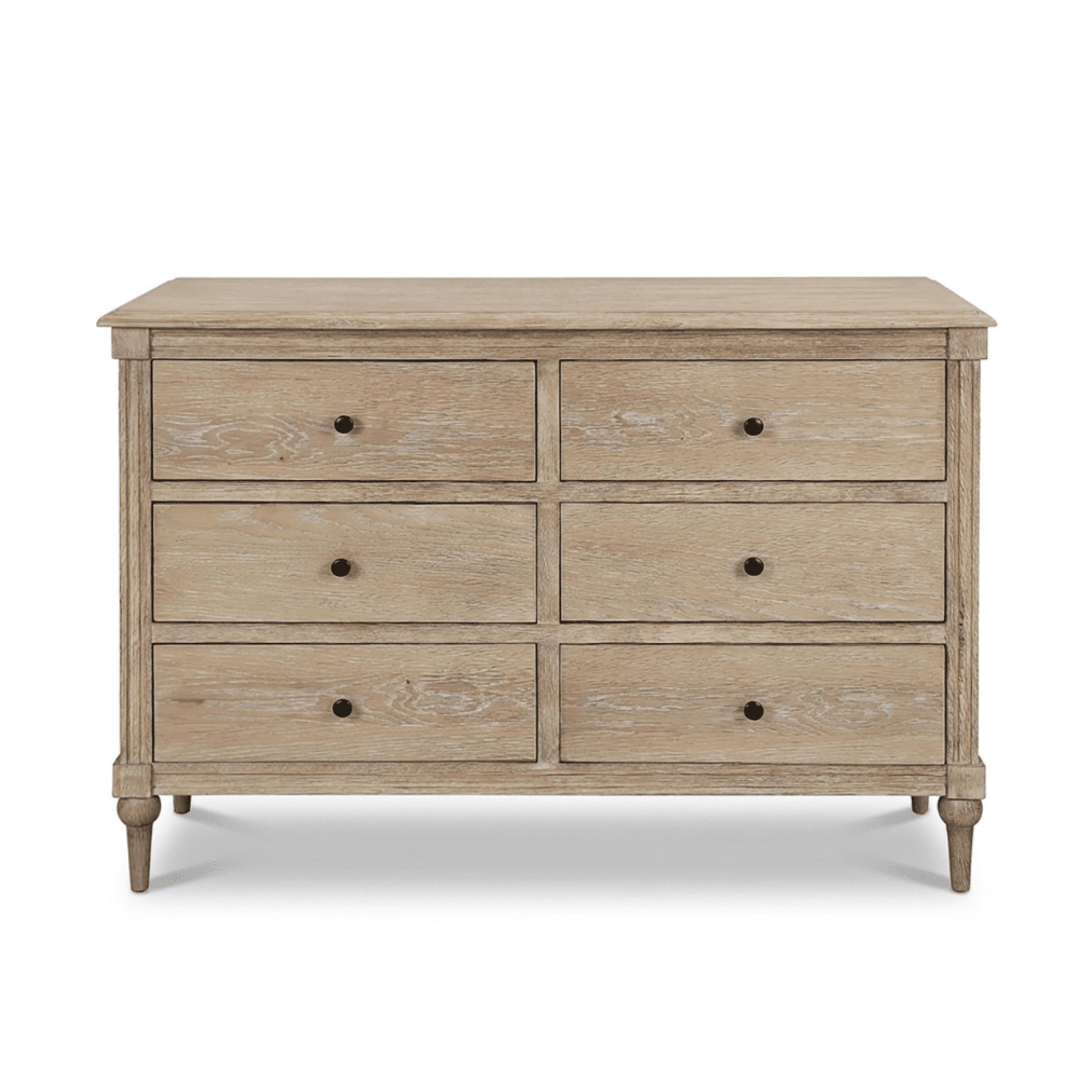 Malibu Washed Wood 6 Drawer Chest Furniture 