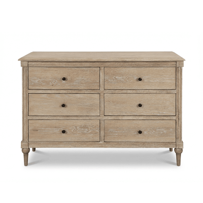 Malibu Washed Wood 6 Drawer Chest Furniture 