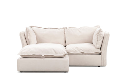 Mallow Coastal Weave 2 Seater Sofa with Storage Footstool Sofa 