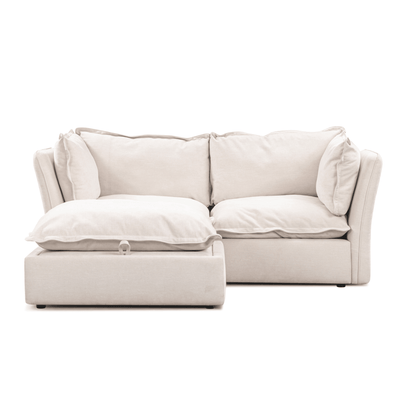 Mallow Coastal Weave 2 Seater Sofa with Storage Footstool Sofa 