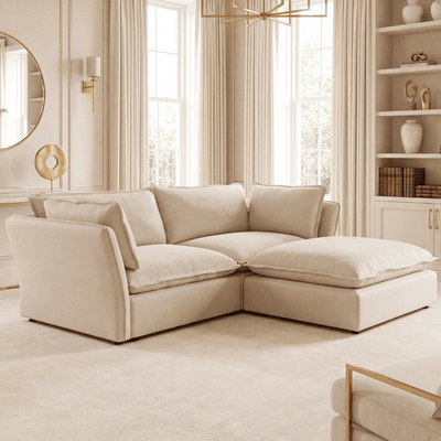 Mallow Coastal Weave 2 Seater Sofa with Storage Footstool Sofa 