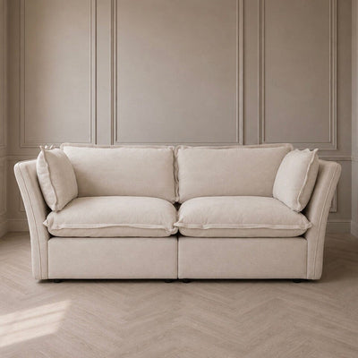 Mallow Coastal Weave Linen 2 Seater Sofa Sofa 