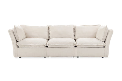 Mallow Coastal Weave Linen 3 Seater Sofa Sofa 