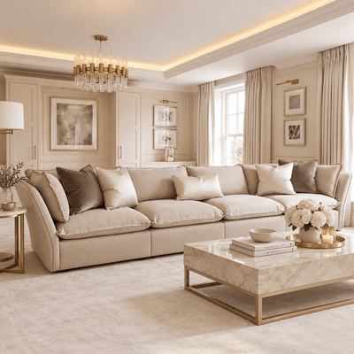 Mallow Coastal Weave Linen 4 seater Sofa Sofa 